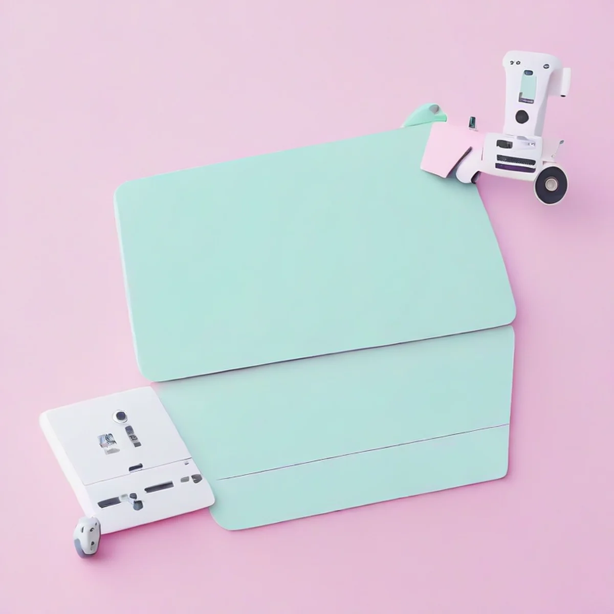 Minimalistischer Tech-Arbeitsplatz mit modernen Gadgets